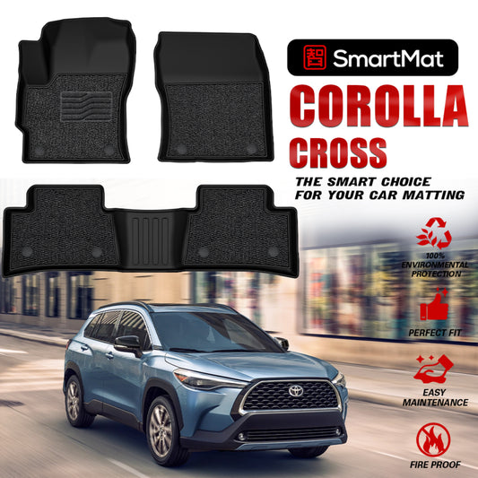 SmartMat Dual Layer Car Mat 2 Rows for Toyota Corolla Cross Gas Non-Hybrid 2022 up to latest