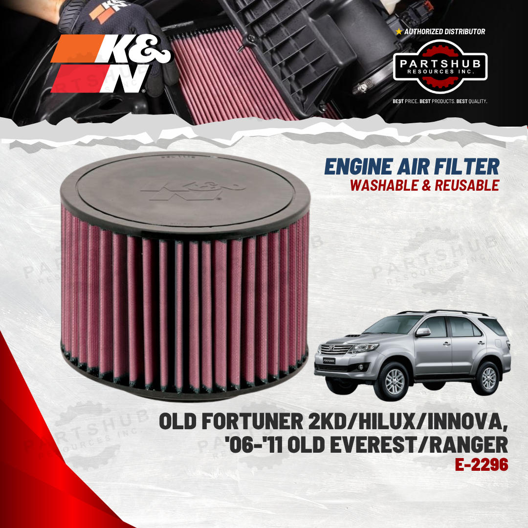 K&N AIR FILTER (FORD '06-'11 Ranger, TOYOTA Fortuner/Hilux/Innova '05-'17)