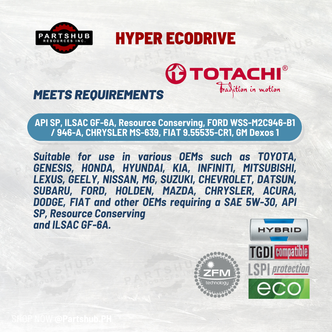 TOTACHI 5W-30 HYPER ECODRIVE API-SP ILSAC GF-6A GASOLINE OIL