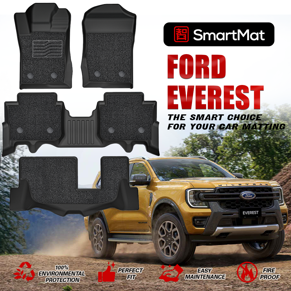 SmartMat Dual Layer Car Mat 3 Rows for Ford Next-Gen Everest 2023 up to latest