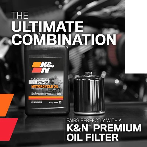 K&N 20W-50 V-TWIN SYNTHETIC MOTORCYCLE OIL 946mL