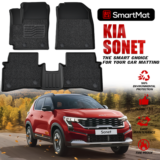 SmartMat Dual Layer Car Mat 2 Rows for Kia Sonet 2023 up to latest
