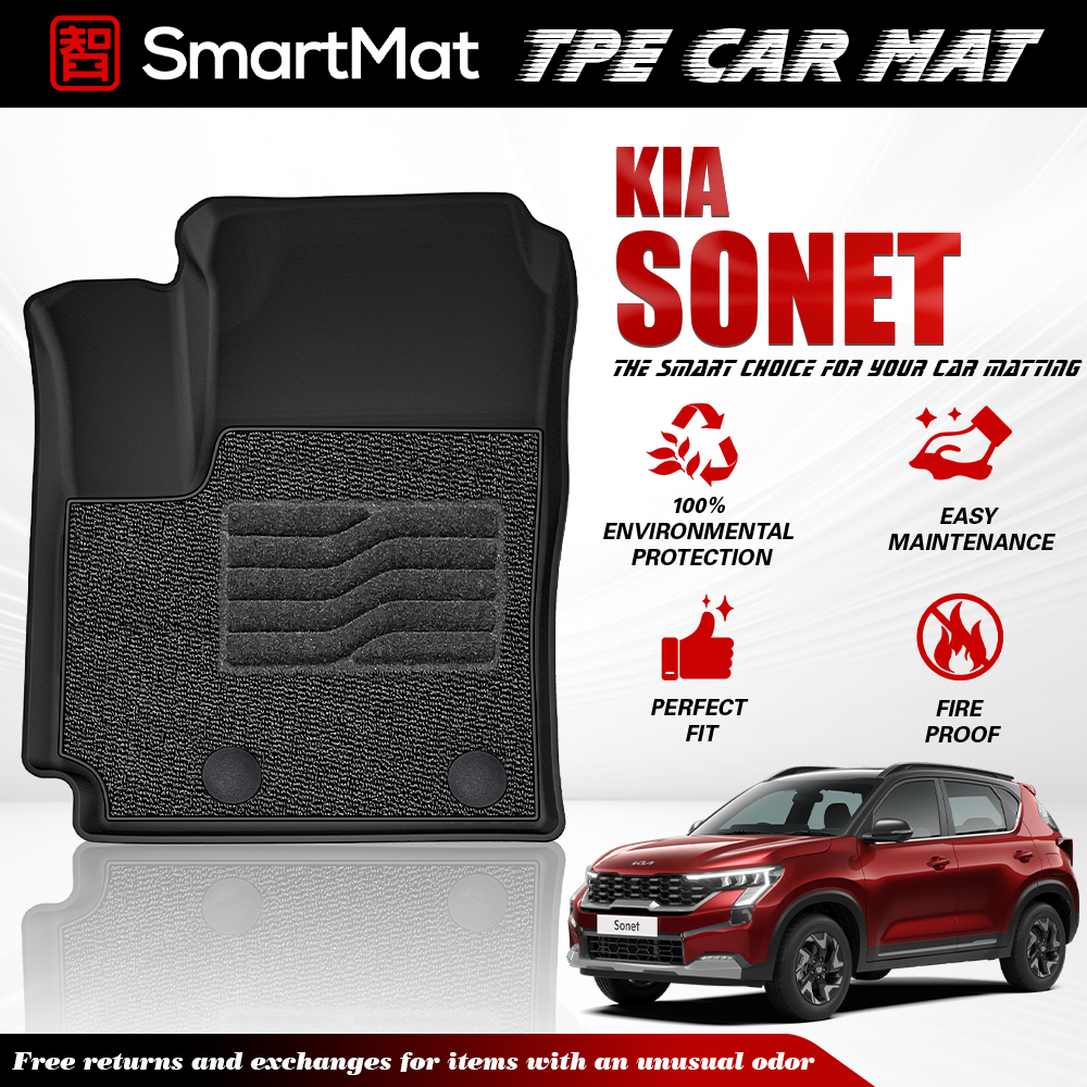 SmartMat Dual Layer Car Mat 2 Rows for Kia Sonet 2023 up to latest