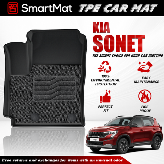 SmartMat Dual Layer Car Mat 2 Rows for Kia Sonet 2023 up to latest