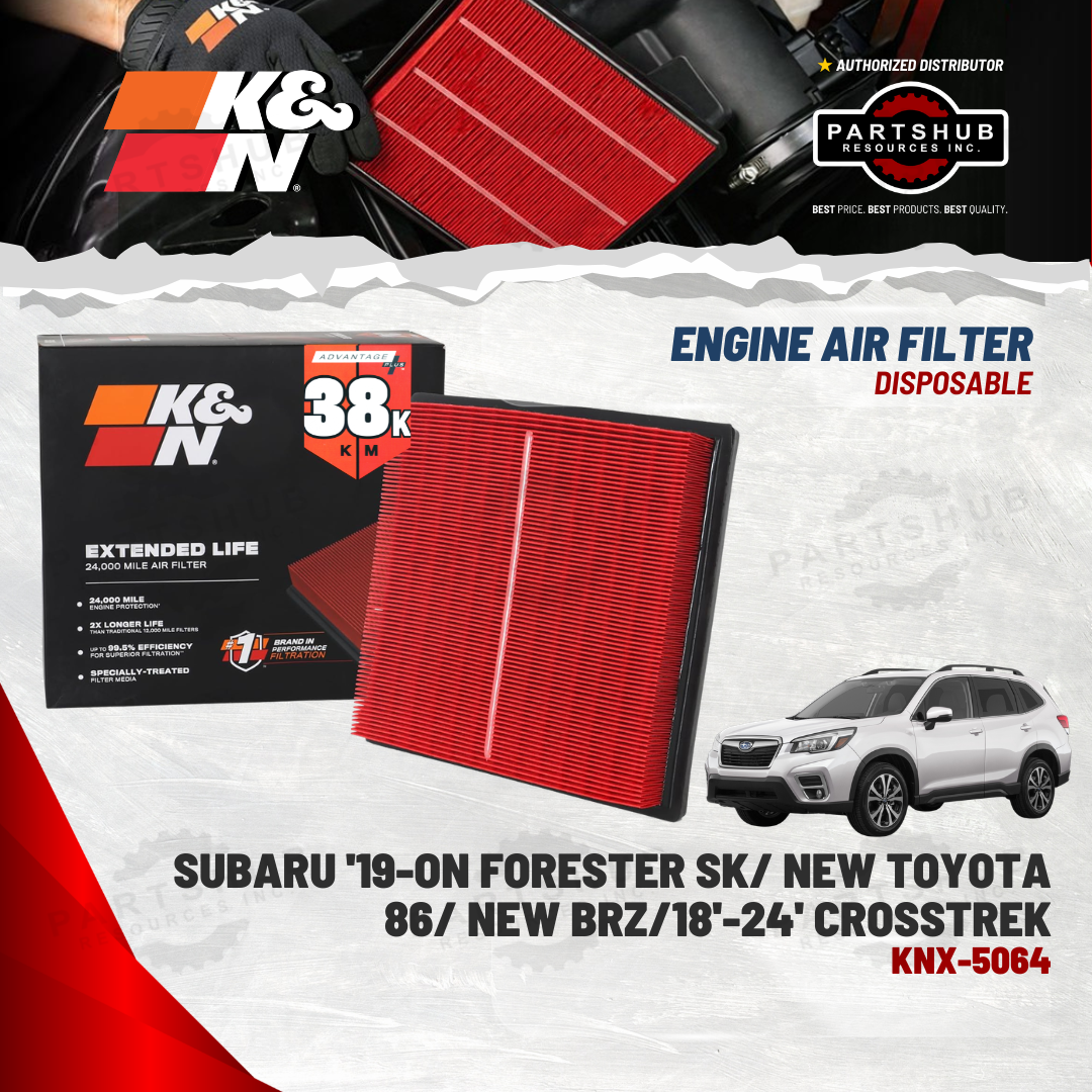 K&N DISPOSABLE ENGINE AIR FILTER EXTENDED LIFE ('19-ON FORESTER SK/ NEW TOYOTA 86/ NEW BRZ/18'-24' CROSSTREK)