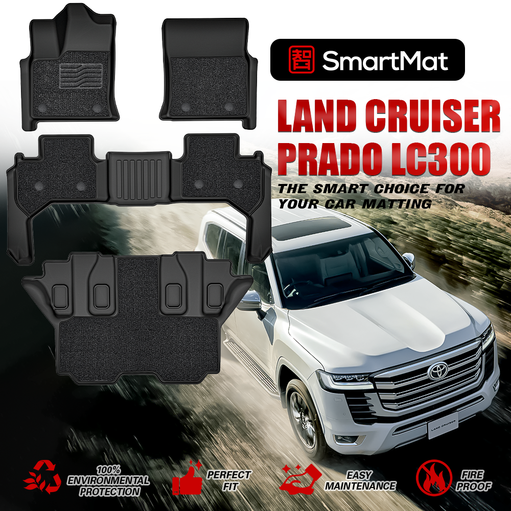 SmartMat Dual Layer Car Mat 3 Rows for Toyota Land Cruiser LC300 2021 up to latest