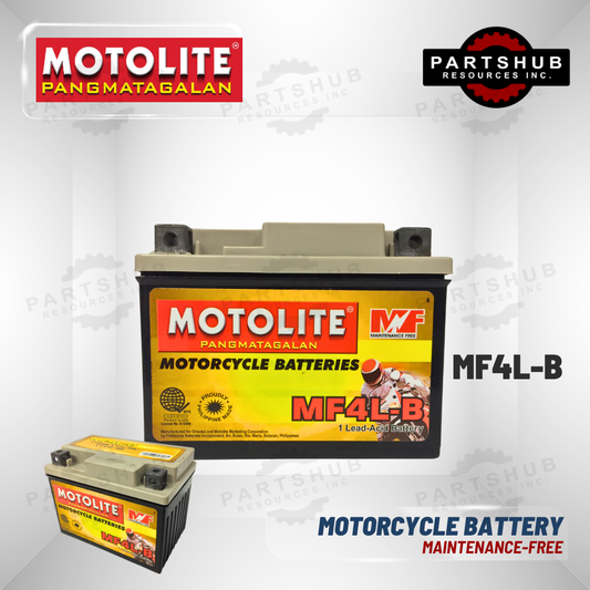 MOTOLITE MOTORCYCLE BATTERY MAINTENANCE-FREE MF4L-B (YT4L-BS, YTX4L-BS, YTX4L, YTZ4V, YTZ5S, GTZ4V)