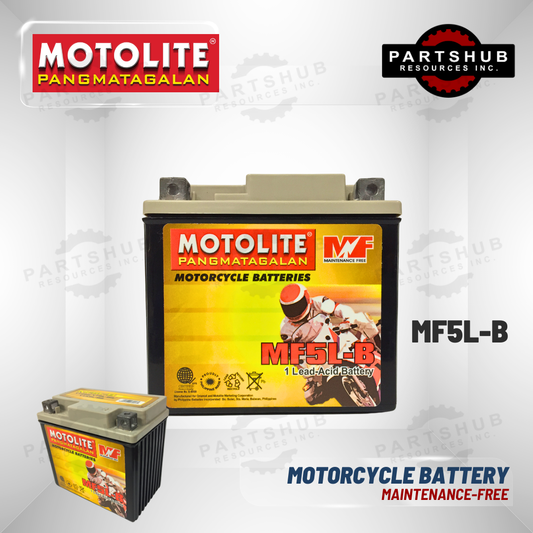 MOTOLITE MOTORCYCLE BATTERY MAINTENANCE-FREE MF5L-B (YT5L-BS, YTX5L-BS, YTZ6S, YTZ6V, GTZ7S, GTZ6V)