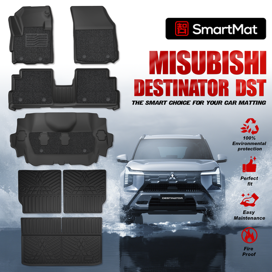 SmartMat Dual Layer Car Mat 3 rows for Mitsubishi DESTINATOR 2025 up to latest
