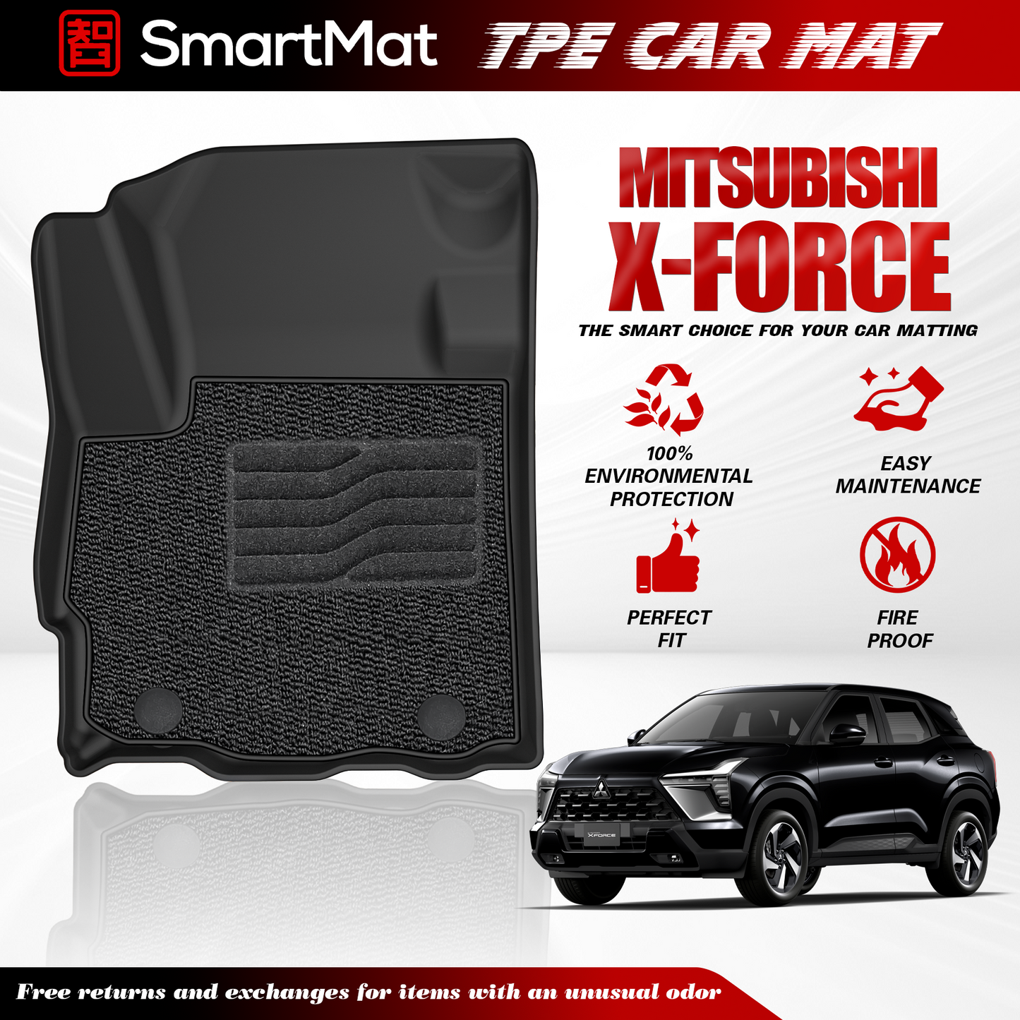 SmartMat Dual Layer Car Mat 2 rows for Mitsubishi X-FORCE 2024 up to latest