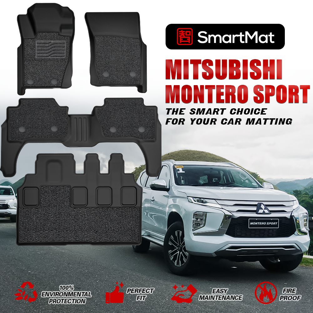SmartMat Dual Layer Car Mat 3 Rows for Mitsubishi Montero Sport 2015 up to latest
