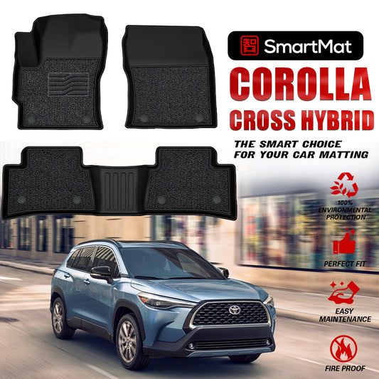 SmartMat Dual Layer Car Mat 2 Rows for Toyota Corolla Cross Hybrid 2022 up to latest