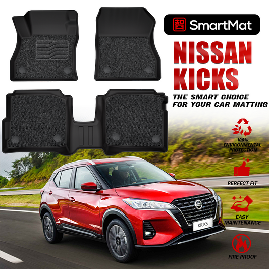 SmartMat Dual Layer Car Mat 2 Rows for Nissan Kicks 2022 up to latest