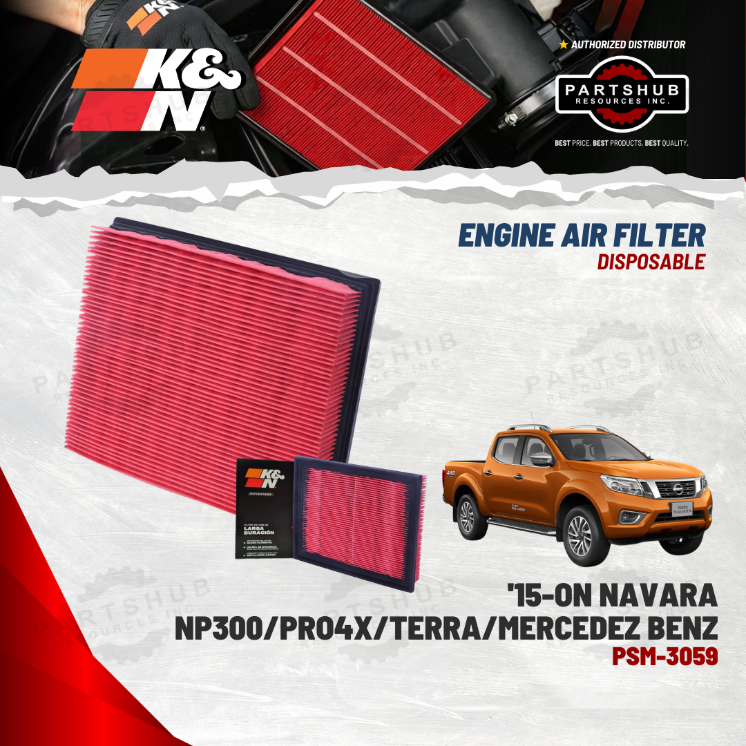 K&N DISPOSABLE AIR FILTER ('15-ON NISSAN Navara/NP300/Pro-4X/Terra)