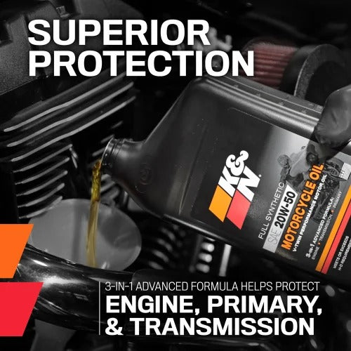K&N 20W-50 V-TWIN SYNTHETIC MOTORCYCLE OIL 946mL