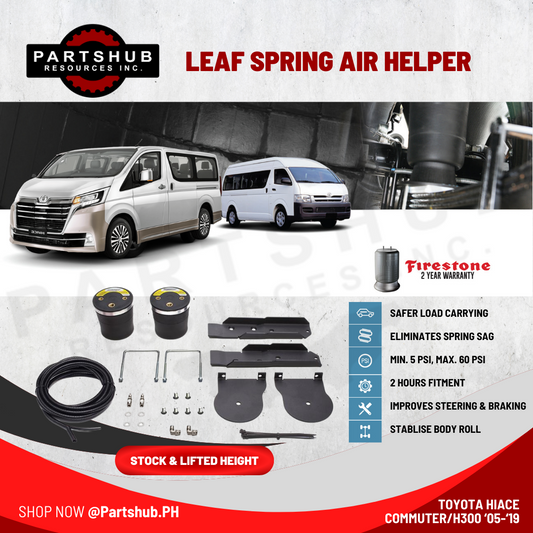 AIRBAG MAN AIR SUSPENSION (TOYOTA HIACE ‘05-ON/CHEVROLET TRAILBLAZER STOCK & LIFTED HEIGHT) LEAF SPRING HELPER KITS