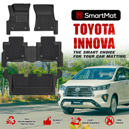 SmartMat Dual Layer Car Mat 3 Rows for Toyota Innova diesel 2016 up to latest
