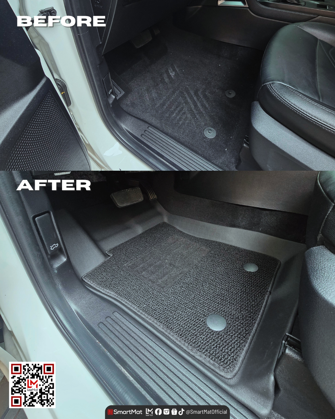SmartMat Dual Layer Car Mat 3 Rows for Ford Next-Gen Everest/Titanium 2023 up to latest