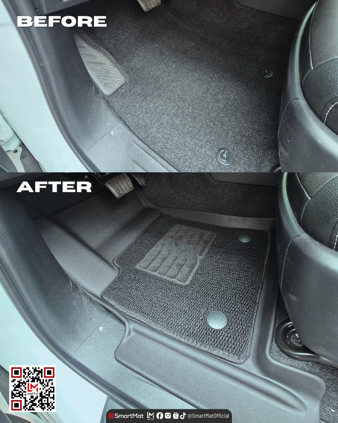SmartMat Dual Layer Car Mat 3 Rows for Toyota Fortuner LTD/GR 2015 up to latest
