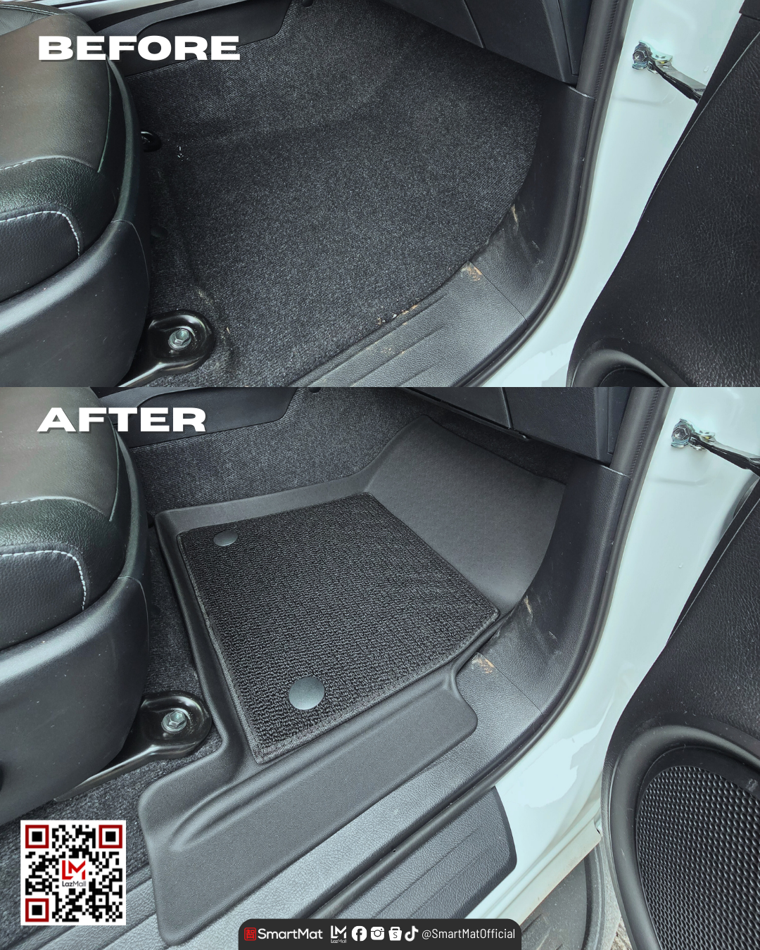 SmartMat Dual Layer Car Mat 3 Rows for Toyota Fortuner LTD/GR 2015 up to latest