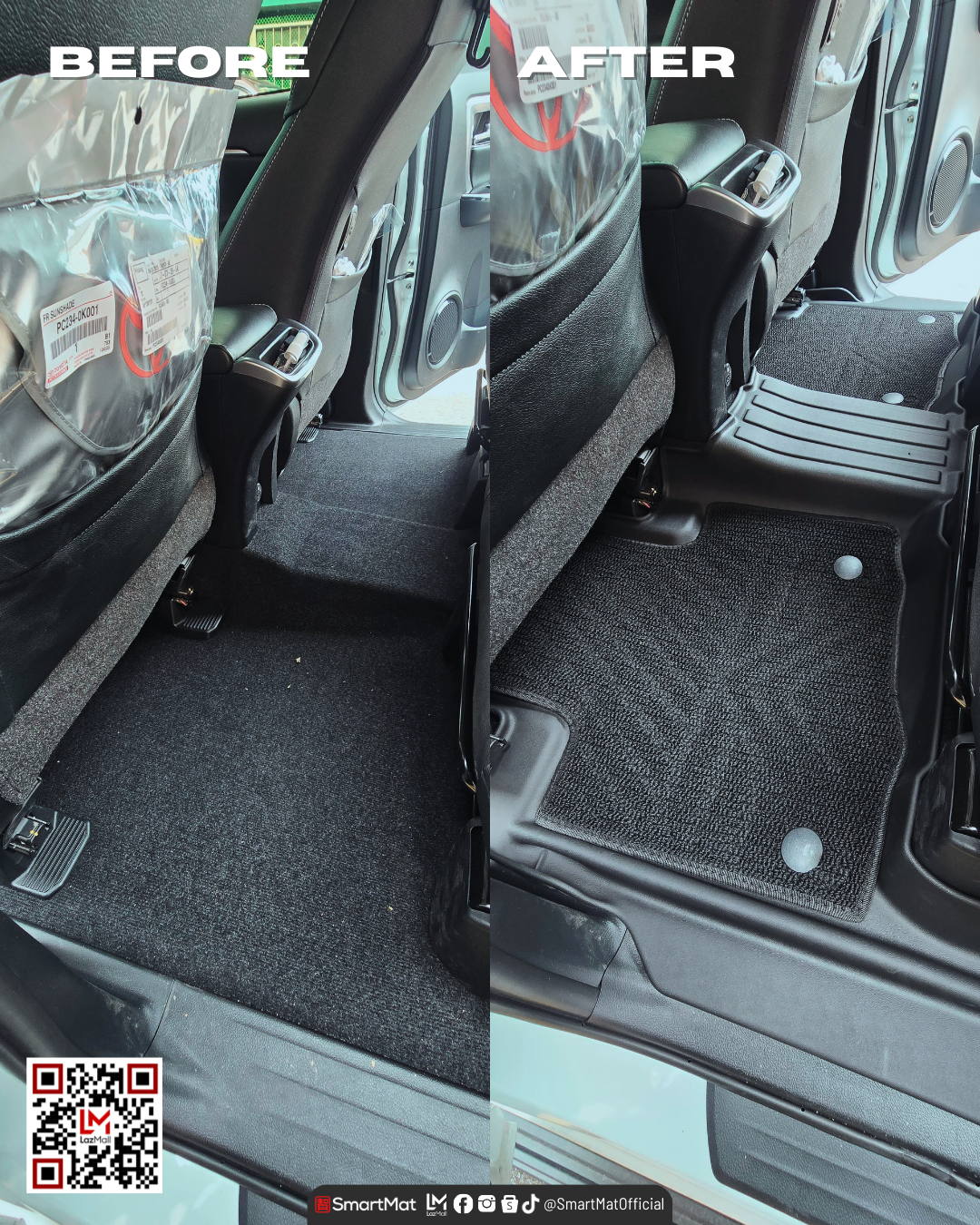 SmartMat Dual Layer Car Mat 3 Rows for Toyota Fortuner LTD/GR 2015 up to latest