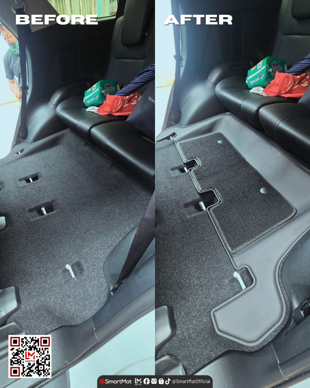SmartMat Dual Layer Car Mat 3 Rows for Toyota Fortuner LTD/GR 2015 up to latest