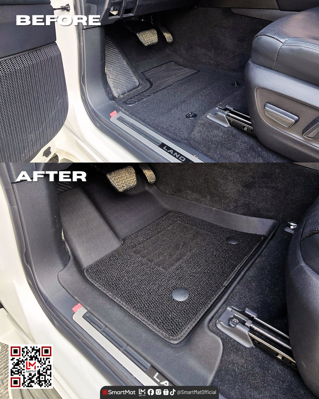 SmartMat Dual Layer Car Mat 3 Rows for Toyota Land Cruiser LC300 2021 up to latest