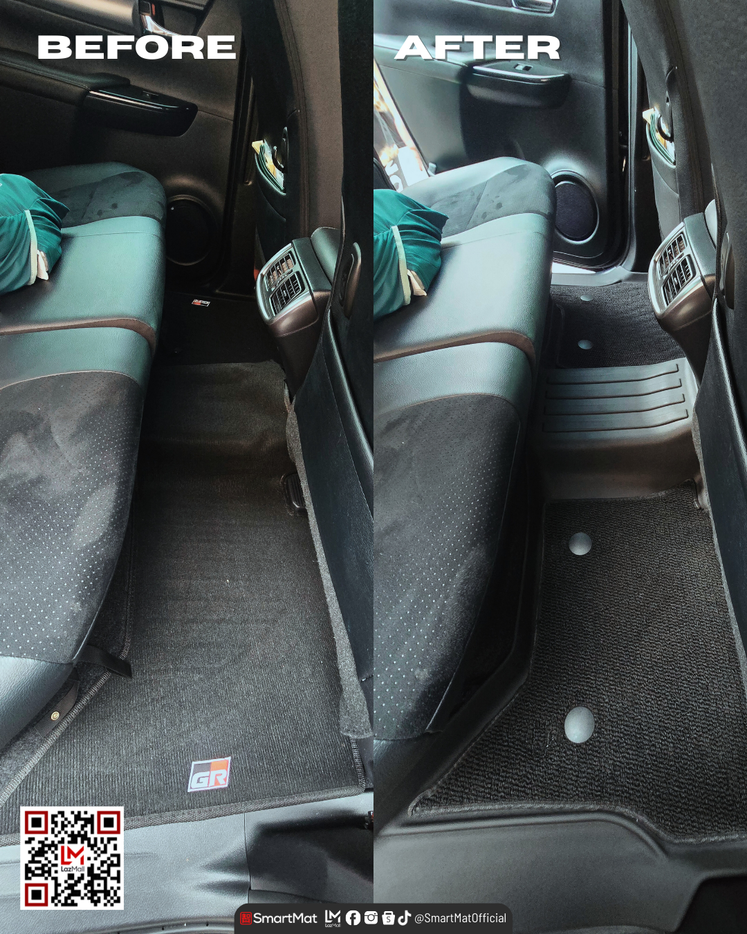 SmartMat Dual Layer Car Mat 2 Rows for Toyota Hilux Revo/Conquest/GR-S 2015 up to latest