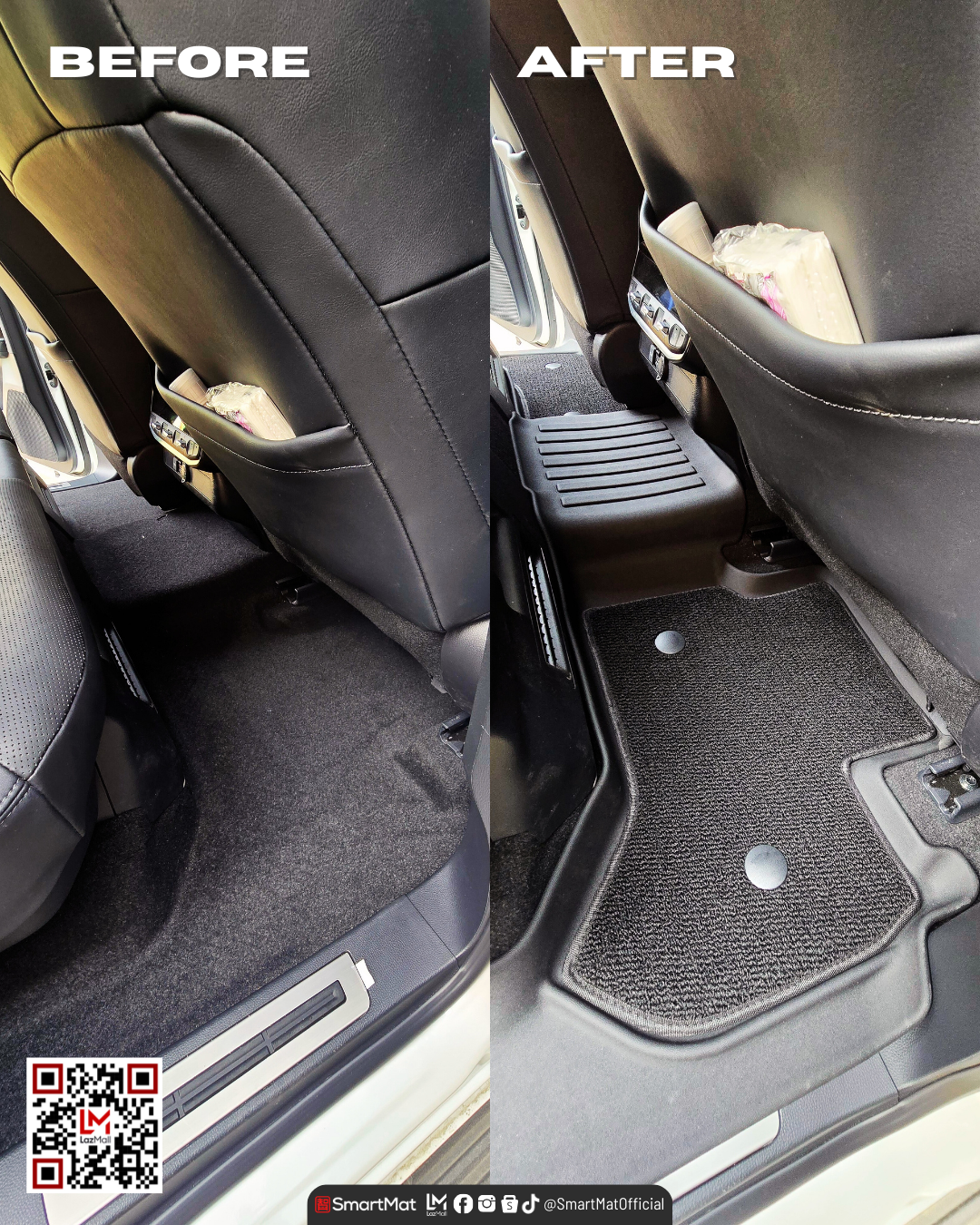 SmartMat Dual Layer Car Mat 3 Rows for Toyota Land Cruiser LC300 2021 up to latest