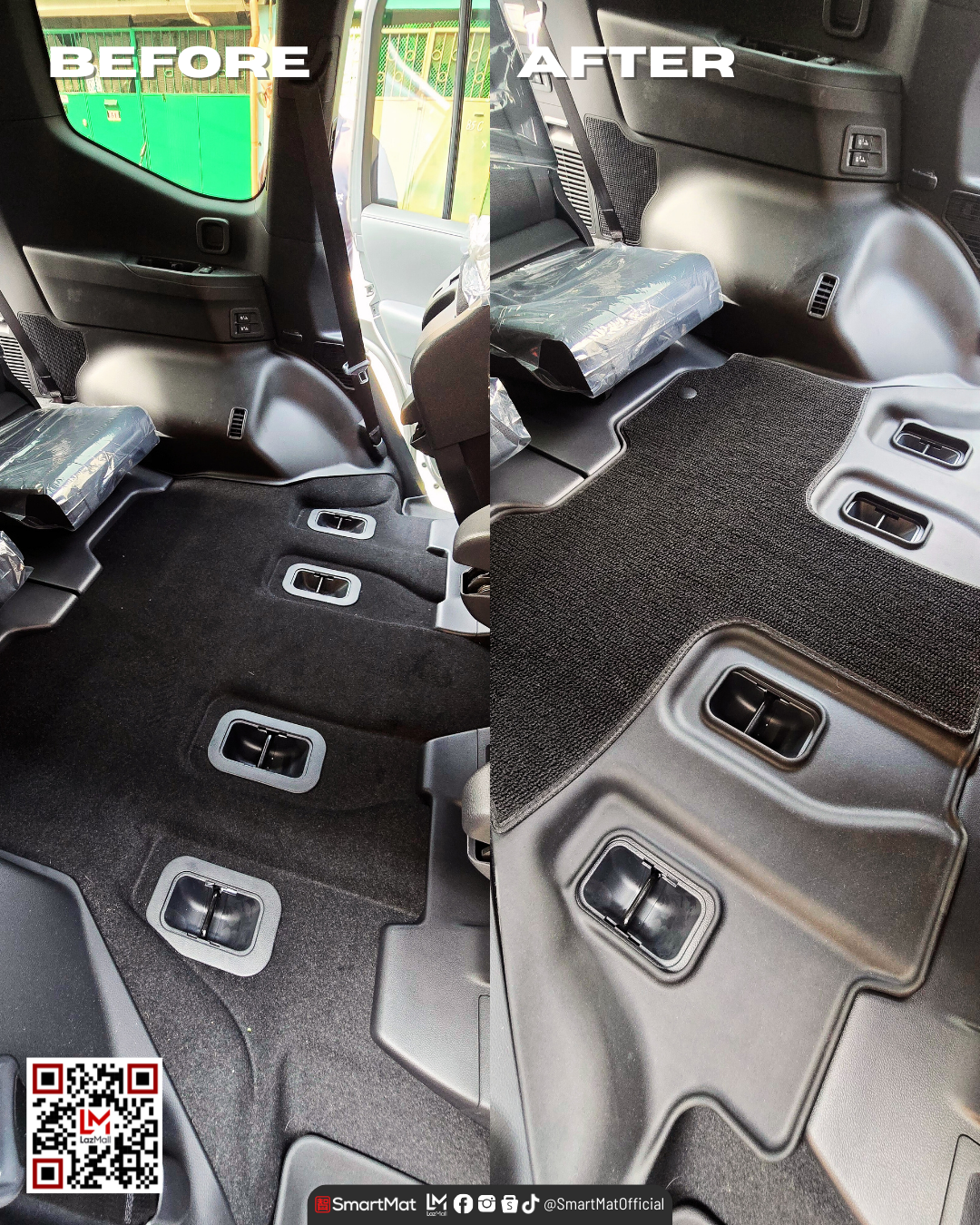 SmartMat Dual Layer Car Mat 3 Rows for Toyota Land Cruiser LC300 2021 up to latest