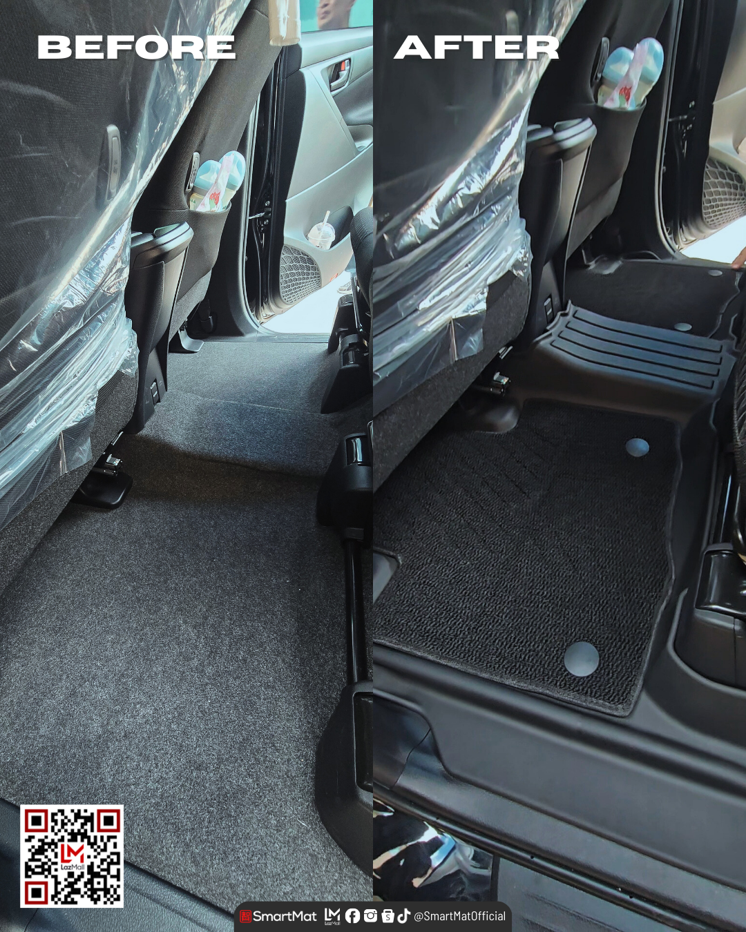 SmartMat Dual Layer Car Mat 3 Rows for Toyota Innova diesel 2016 up to latest