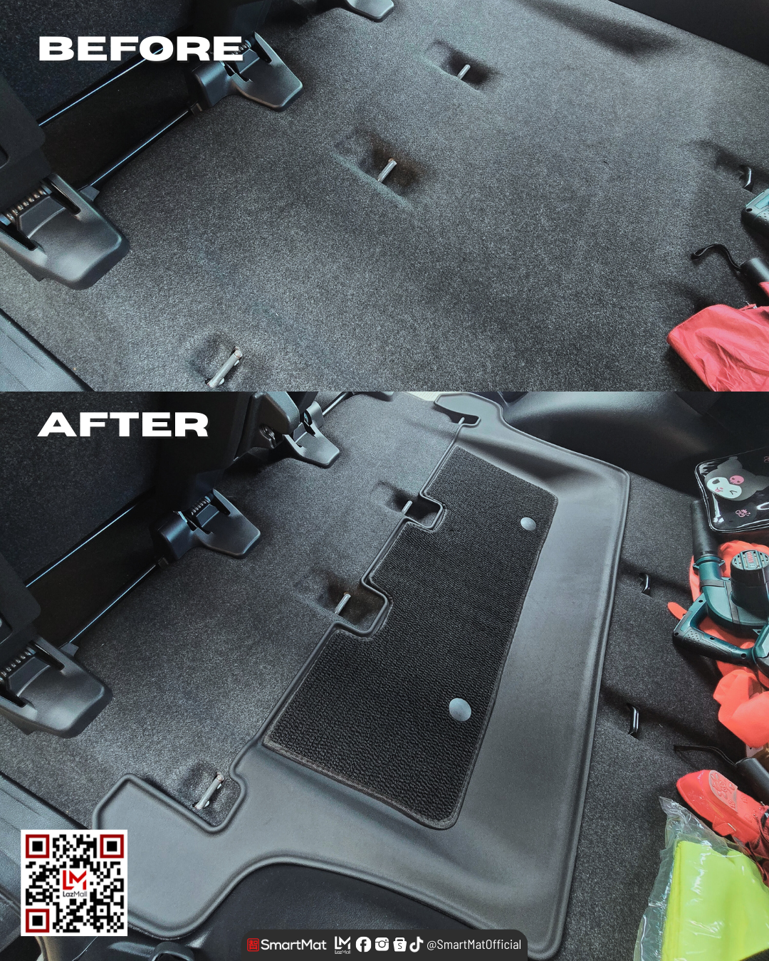 SmartMat Dual Layer Car Mat 3 Rows for Toyota Innova diesel 2016 up to latest