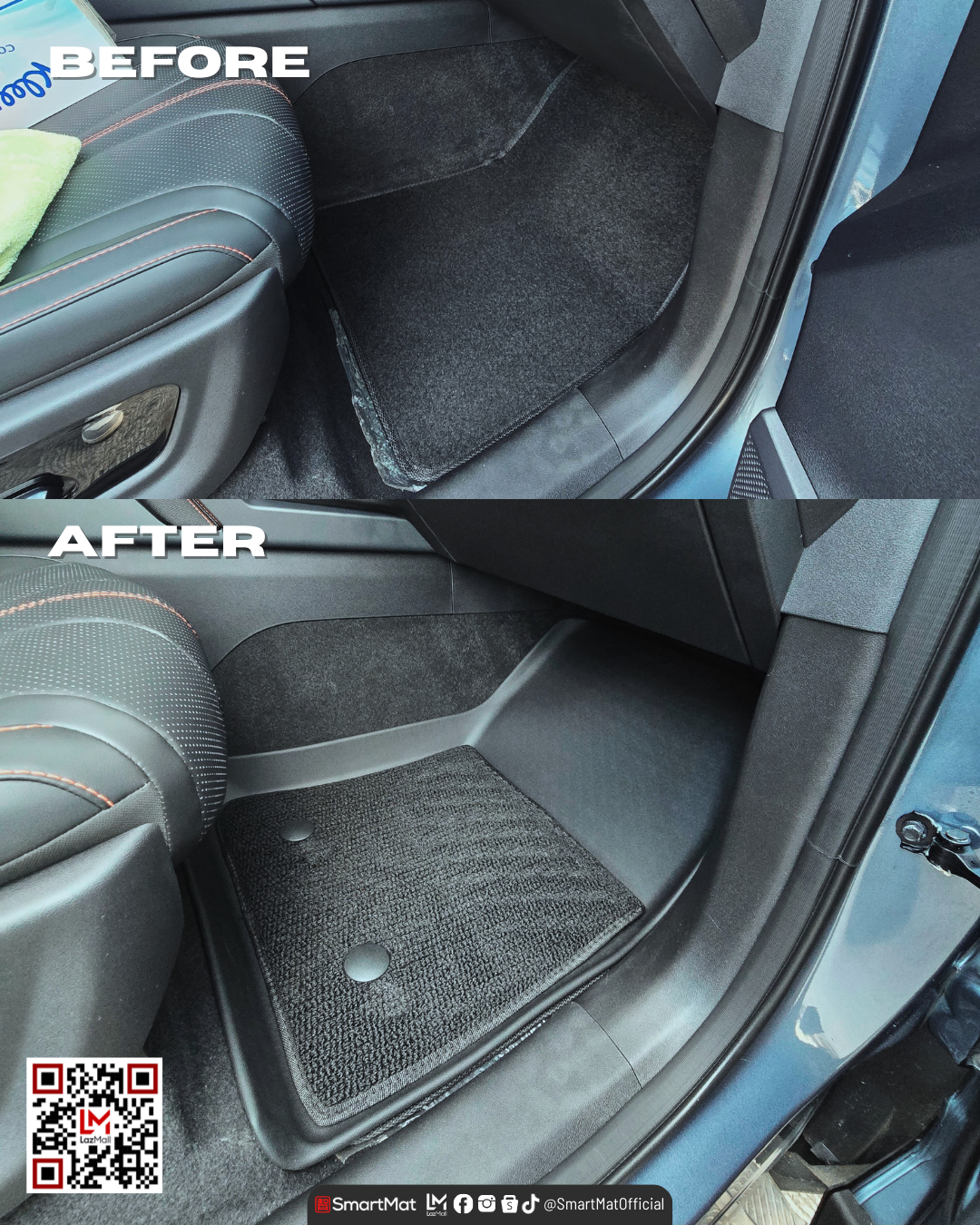 SmartMat Dual Layer Car Mat 2 Rows for BYD Shark 6 DM-o 2025 up to latest