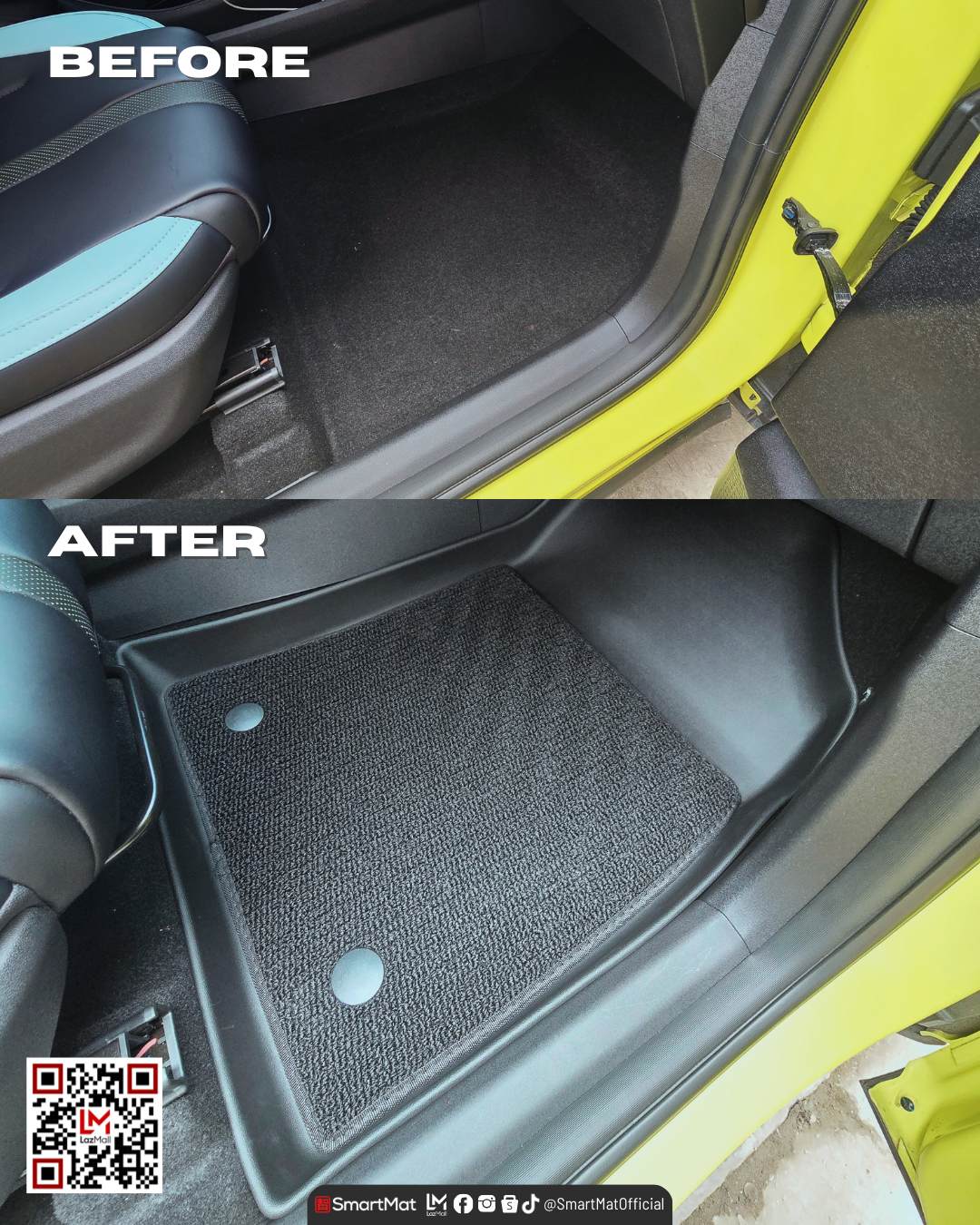 SmartMat Dual Layer Car Mat 2 Rows for BYD Seagull EV 2023 up to latest