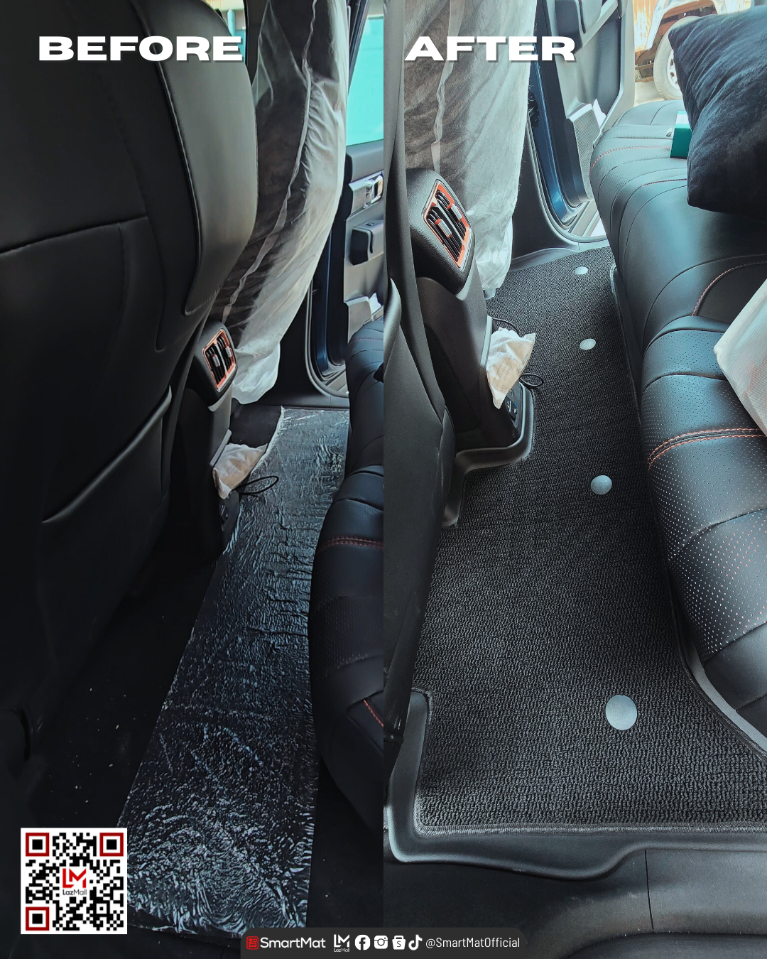 SmartMat Dual Layer Car Mat 2 Rows for BYD Shark 6 DM-o 2025 up to latest