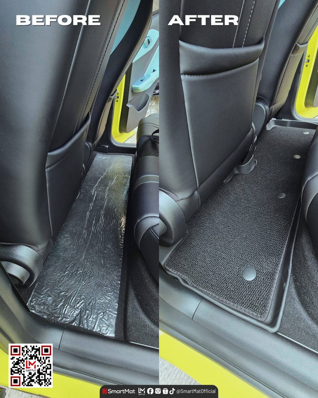 SmartMat Dual Layer Car Mat 2 Rows for BYD Seagull EV 2023 up to latest
