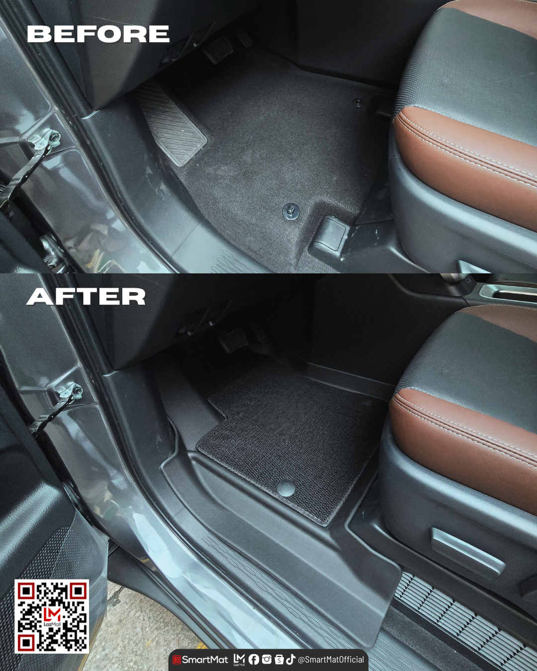 SmartMat Dual Layer Car Mat 3 Rows for Toyota Innova Zenix/Q 2023 up to latest
