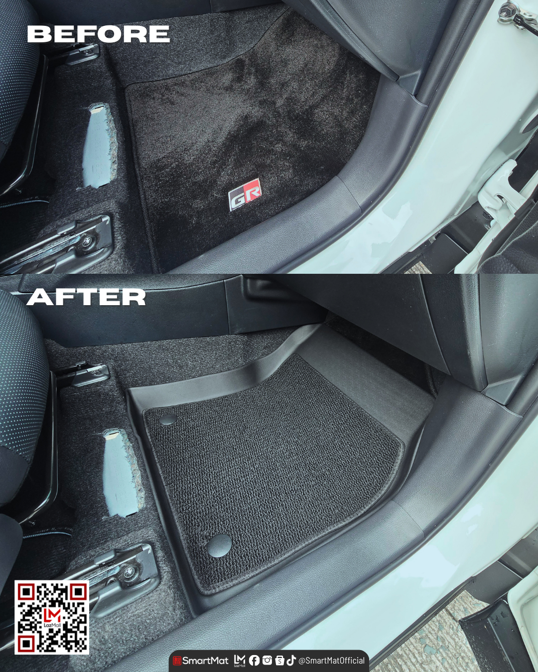 SmartMat Dual Layer Car Mat 2 Rows for Toyota Corolla Cross Hybrid 2022 up to latest