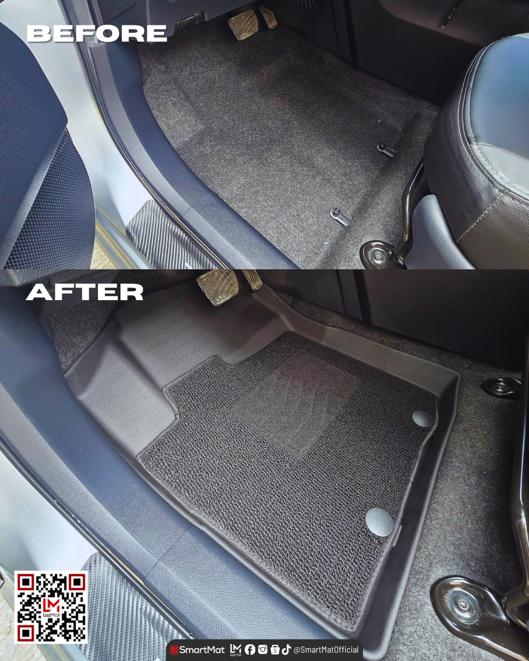 SmartMat Dual Layer Car Mat 3 Rows for Toyota Avanza/Veloz 2022 up to latest