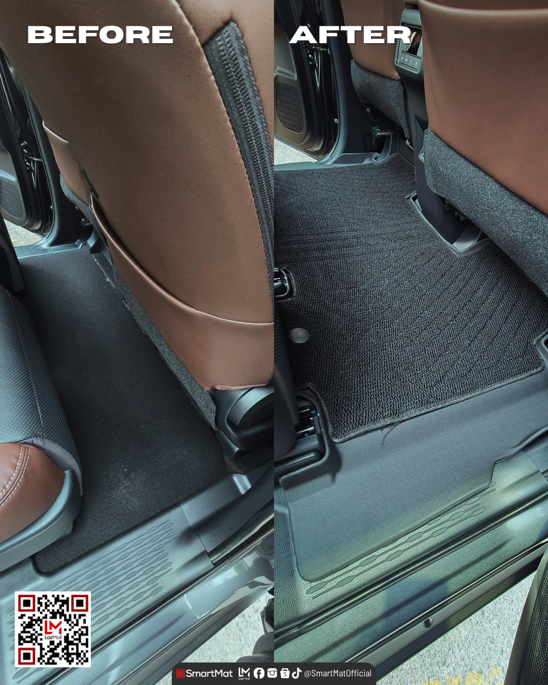 SmartMat Dual Layer Car Mat 3 Rows for Toyota Innova Zenix/Q 2023 up to latest