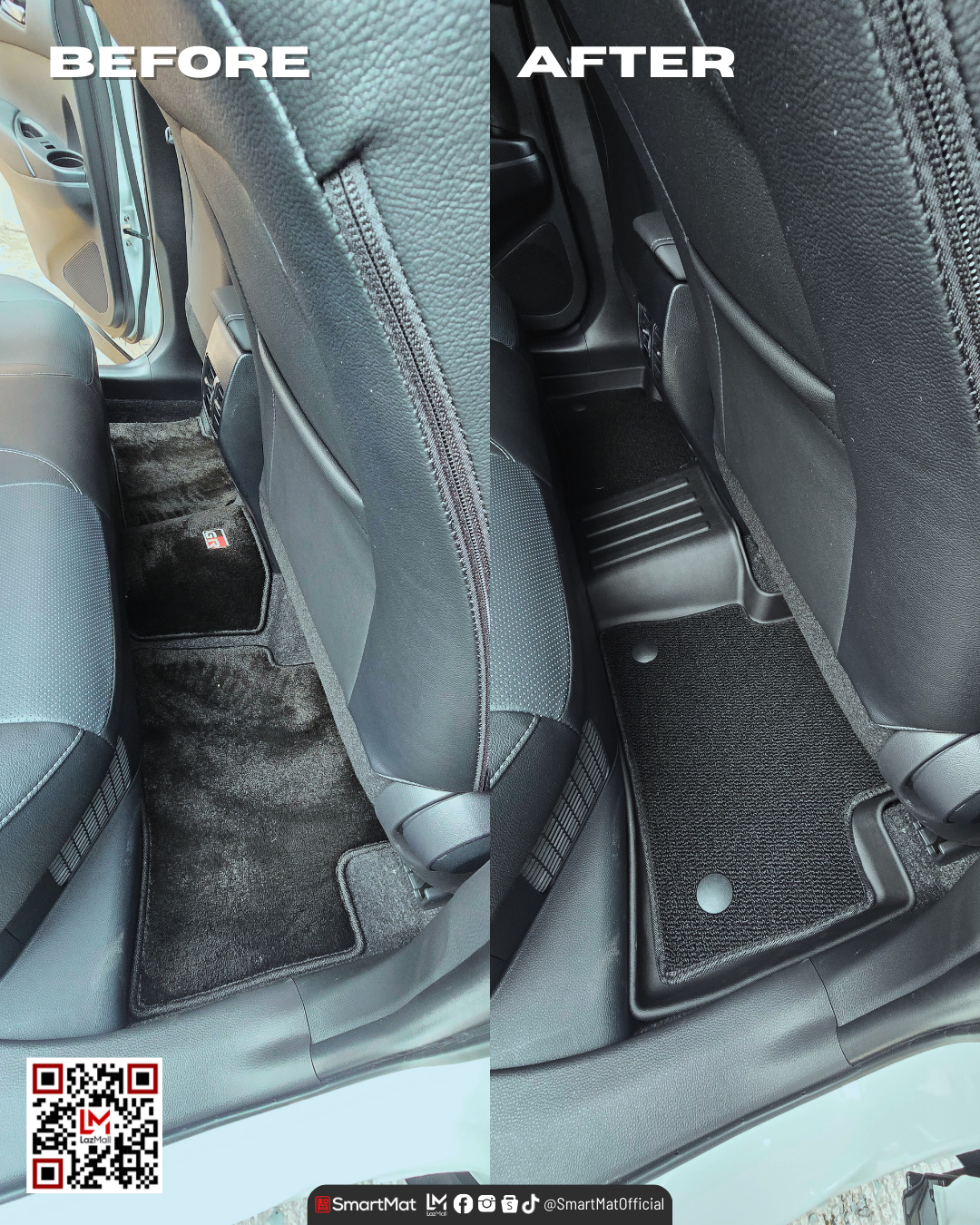 SmartMat Dual Layer Car Mat 2 Rows for Toyota Corolla Cross Hybrid 2022 up to latest