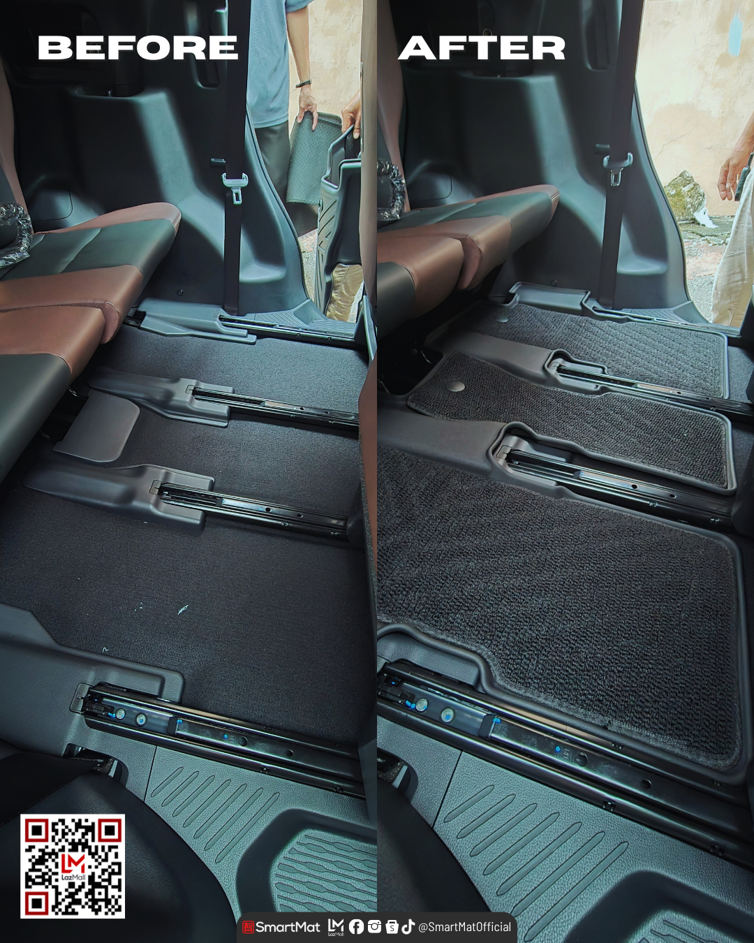 SmartMat Dual Layer Car Mat 3 Rows for Toyota Innova Zenix/Q 2023 up to latest