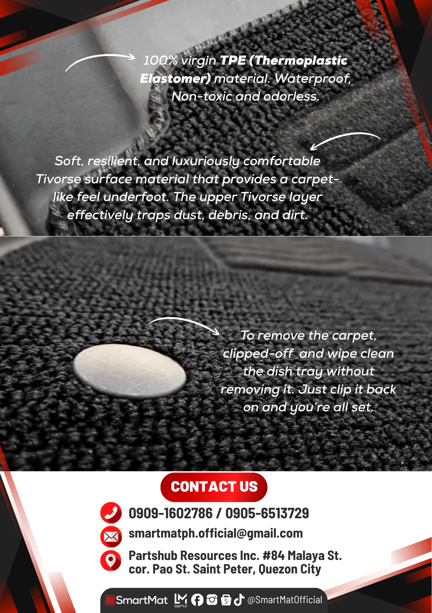 SmartMat Dual Layer Car Mat 2 Rows for BYD Han EV 2023 up to latest