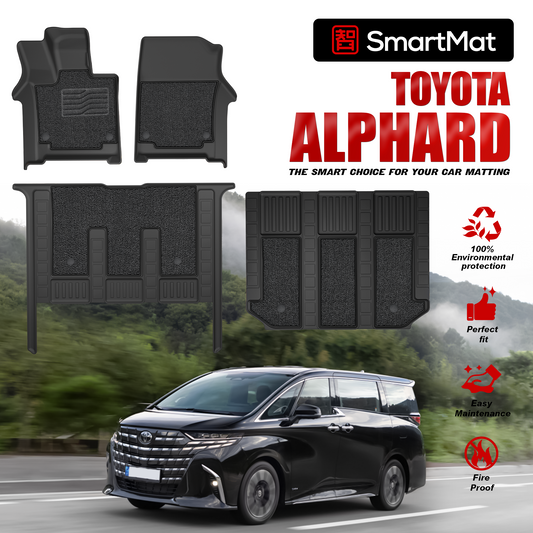 SmartMat Dual Layer Car Mat 3 rows van for Toyota ALPHARD Hybrid 2025 up to latest