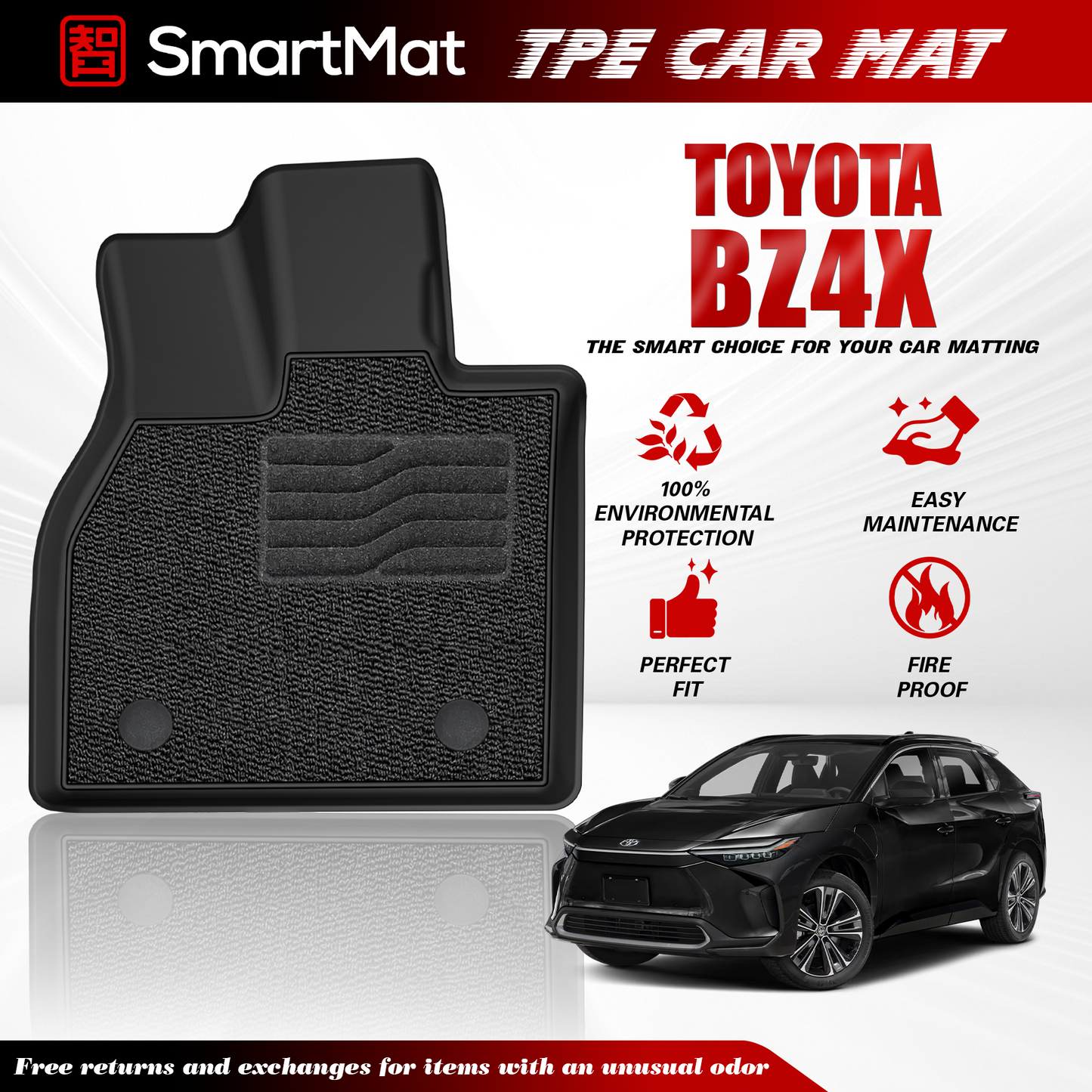 SmartMat Dual Layer Car Mat 2 rows for Toyota BZ4X 2025 up to latest