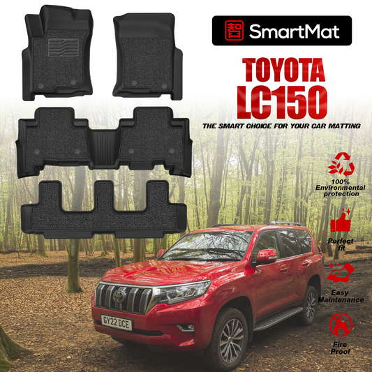 SmartMat Dual Layer Car Mat 3 rows for Toyota LAND CRUISER PRADO LC150 2023 up to latest