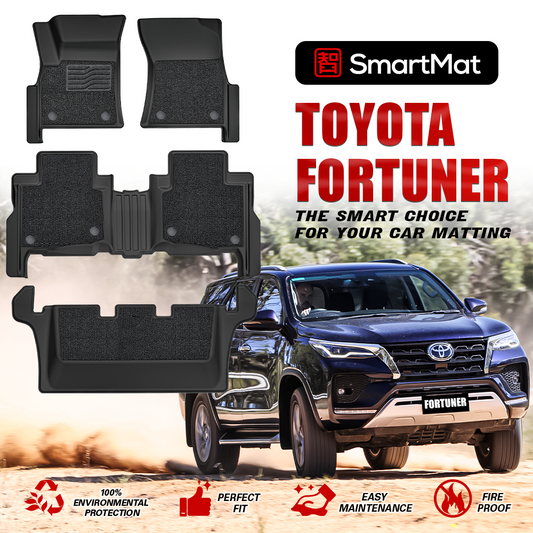 SmartMat Dual Layer Car Mat 3 Rows for Toyota Fortuner 2015 up to latest
