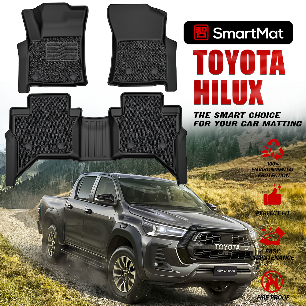 SmartMat Dual Layer Car Mat 2 Rows for Toyota Hilux 2015 up to latest