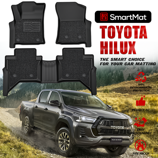SmartMat Dual Layer Car Mat 2 Rows for Toyota Hilux 2015 up to latest