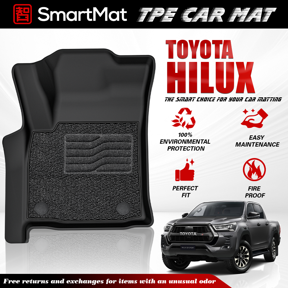SmartMat Dual Layer Car Mat 2 Rows for Toyota Hilux 2015 up to latest